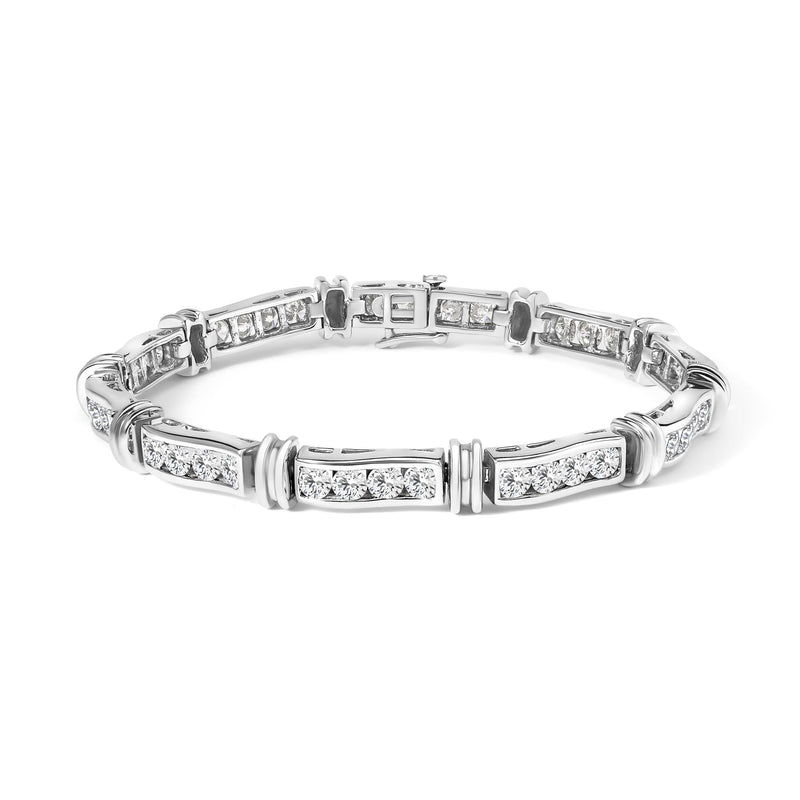 14K White Gold Diamond Elegance Bracelet - 7 Inches
