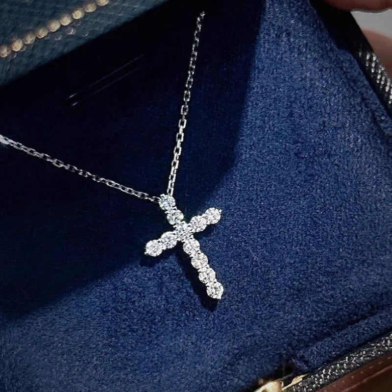 Cross Pendant Necklace for Women Alloy Classic Link Chain Sparkle Minimalist Daily Party Fashion Jewelry