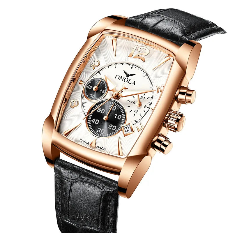 ONOLA 6818 OEM Brand Mens Luxury Watch Quartz Watches Leather Fashion Minimalist Water Resistant Watches Men Wrist