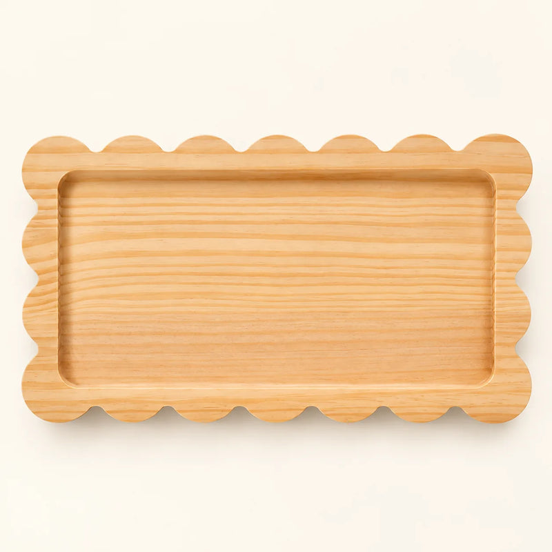 Wood decorative serving tray