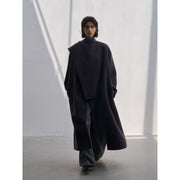 Shawl scarf long wool coat double-sided woolen coat
