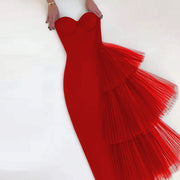 Bandage Dress Summer New Style Slim Fit Sexy High Waist Evening Dress Masked Mesh Dress