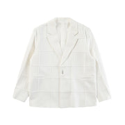 Loose and personalized plaid solid color suit jacket