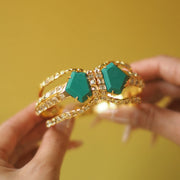 Vintage Light Luxury European and American Style Heavy Craftsmanship Antique Lapis Lazuli Niche Genius Designer Alexis Bittar Bracelet