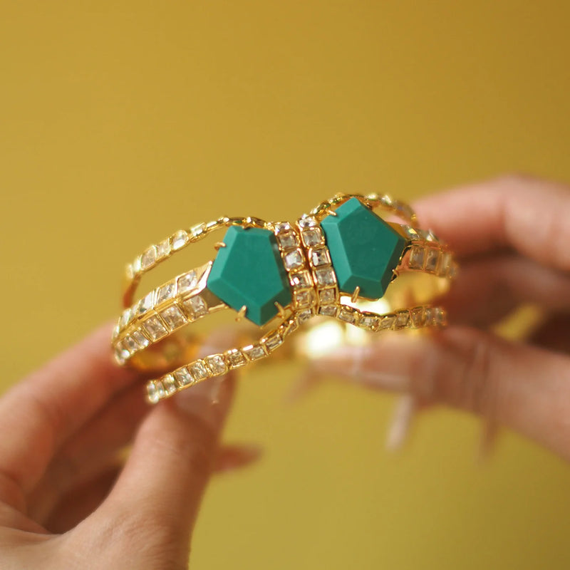 Vintage Light Luxury European and American Style Heavy Craftsmanship Antique Lapis Lazuli Niche Genius Designer Alexis Bittar Bracelet