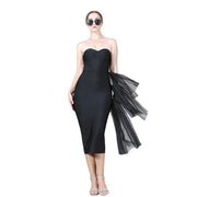 Bandage Dress Summer New Style Slim Fit Sexy High Waist Evening Dress Masked Mesh Dress