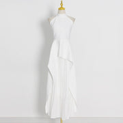 Fashion neck hanging sleeveless irregular two-piece set women's clothing