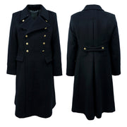 Replica Soviet Navy M69 Officer's Winter Overcoat - Black 12-Button Wool Melton Long Coat