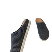 Lafite grass woven breathable bun half trailer women's big toe shoes