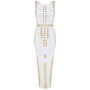Luxury Bead Slim Fit Banquet Dress Long Elegant Split Bandage Dress