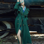 Spring and Autumn New Slim Fit, Slim and Extra Long Coat Style, British Style Double breasted