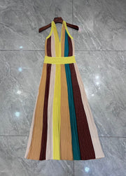 Temperament Commuting Strap Hanging Neck Slim Fit Sexy Long Dress Knitted Dress