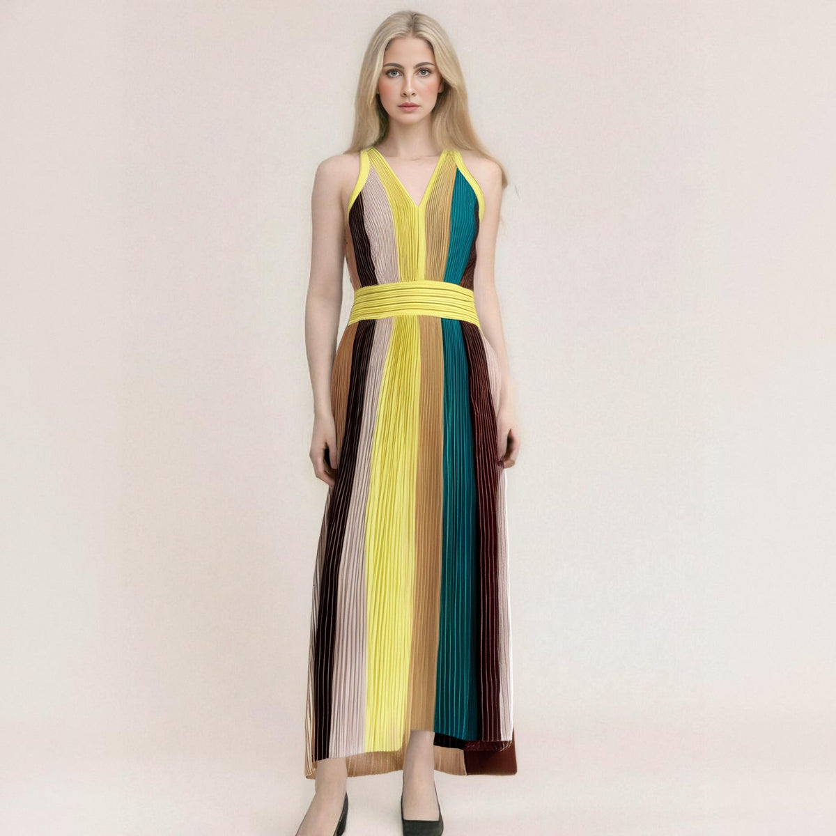 Temperament Commuting Strap Hanging Neck Slim Fit Sexy Long Dress Knitted Dress