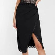Womens Solid Color Sexy Lace Casual Dress