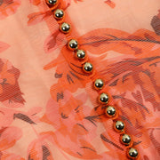 High quality printed single row multi button skirt