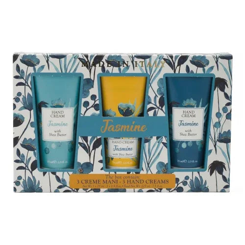 Three-piece jasmine print hand cream gift set