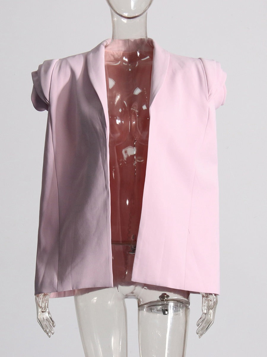 Fashionable three-dimensional flower design with button decoration shawl small suit jacket for women