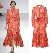 High quality printed single row multi button skirt