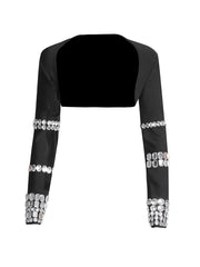 Slim fit and slim cardigan with a niche design sense Heavy duty diamond inlaid ultra short jacket for women
