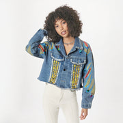 Handmade nail bead heavy industry ins western-style jacket