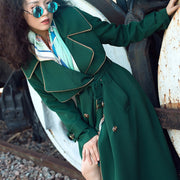 Spring and Autumn New Slim Fit, Slim and Extra Long Coat Style, British Style Double breasted