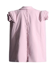 Fashionable three-dimensional flower design with button decoration shawl small suit jacket for women