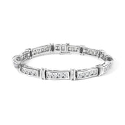 14K White Gold Diamond Elegance Bracelet - 7 Inches