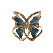 Alexis Bittar Butterfly Brushed Adjustable Design Retro Vintage Opening Bracelet