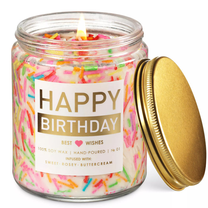 Birthday candle gift set in a jar.