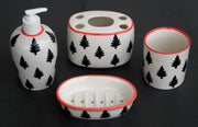 Eco-Friendly and Customized 4-Piece Ceramic Bathroom Set with Soap Dispenser Dish Tumbler Toothbrush Holder so