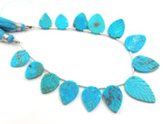 Natural Arizona Turquoise Leaf Carving Gemstone Beads Loose Stone Jewelry Making Wholesale Fashionable High Quality