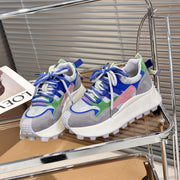 Breathable mesh single mesh thick sole white casual sports mesh shoes