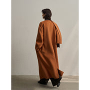 Shawl scarf long wool coat double-sided woolen coat