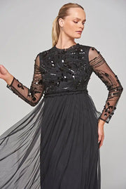 Custom Elegant Women's A-Line Anti-Static Party Evening Dress Satin with Sequined Beaded Embroidery Luxury