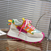 Breathable mesh single mesh thick sole white casual sports mesh shoes
