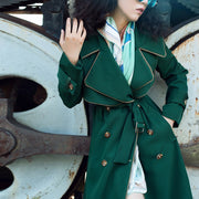 Spring and Autumn New Slim Fit, Slim and Extra Long Coat Style, British Style Double breasted