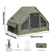 Large Inflatable Glamping Tent with Skylight, Breathable Mesh Air Tent for Summer Camping & Backpacking