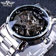 Winner Men Ocean Fashion Casual Designer Stainless Steel Men Skeleton Watch Mens Watches Top New Luxury Automatic Watch Clock