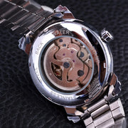 Winner Men Ocean Fashion Casual Designer Stainless Steel Men Skeleton Watch Mens Watches Top New Luxury Automatic Watch Clock