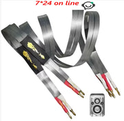 HF-600 Music Ribbon Speaker Cable Hifi Class Audio Amplifier Banana Head Connection Speaker Cable Pure Copper Silver Plated