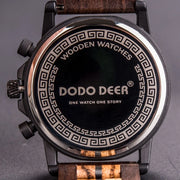 Handmade Luminous Sport Fashion Men's Wooden Quartz Round Chronograph Watch with Pointer Dial and Luxury Style