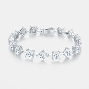 925 Silver VVS1 Moissanite Princess Cut Star Design Luxury Fine Jewelry Sparkling Moissanite Tennis Bracelet