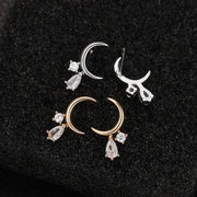 Mini Crescent Moon Stud Earrings for Women Cute Minimalist Fashion Ear Jewelry