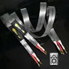 HF-600 Music Ribbon Speaker Cable Hifi Class Audio Amplifier Banana Head Connection Speaker Cable Pure Copper Silver Plated