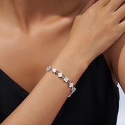 925 Silver VVS1 Moissanite Princess Cut Star Design Luxury Fine Jewelry Sparkling Moissanite Tennis Bracelet