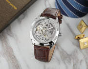 Men's Luxury Stainless Steel Skeleton Watch Automatic Movement Mechanical Watch