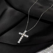 Cross Pendant Necklace for Women Alloy Classic Link Chain Sparkle Minimalist Daily Party Fashion Jewelry