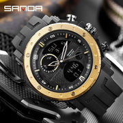 Sanda 6012 Top Brand Men's Watches Sport Quartz Watch 50m Waterproof Digital Wristwatch for Men Boy Clock Montre Relojes Hombre