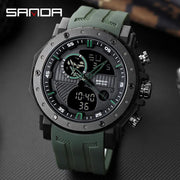 Sanda 6012 Top Brand Men's Watches Sport Quartz Watch 50m Waterproof Digital Wristwatch for Men Boy Clock Montre Relojes Hombre