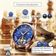 AILANG Quality Tourbillon Men's Watch Men Moon Phase Automatic Watches Mechanical Transparent Steampunk Clock